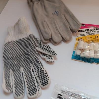 Safety shop gear - ear plugs - gloves - and safety glasses