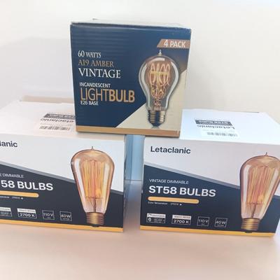 Three new boxes of Letaclanic Vintage Dimmable bulbs ST58 110 Volt