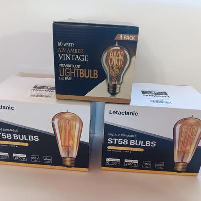 Three new boxes of Letaclanic Vintage Dimmable bulbs ST58 110 Volt