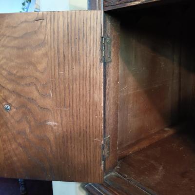 LOT 2: Vintage/Antique Wood Jacobean style Cabinet