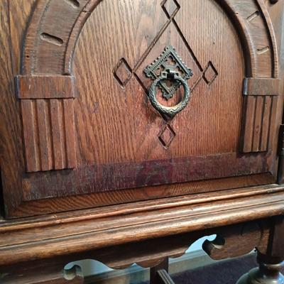 LOT 2: Vintage/Antique Wood Jacobean style Cabinet