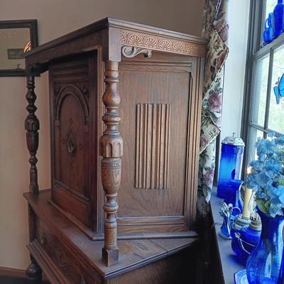LOT 3: Jacobean-Style Wood China Cabinet