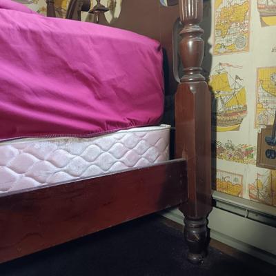 LOT 12: Vintage Twin 4-Post Bed