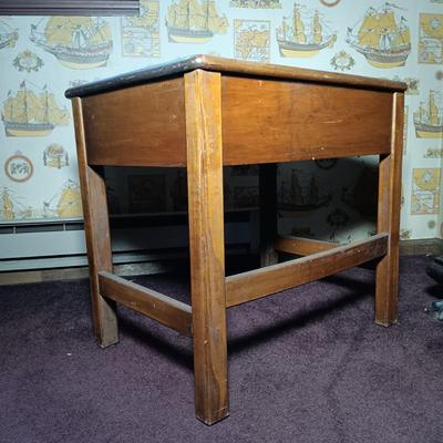 LOT 13: Vintage/Antique Wooden Child School Desk and Chair