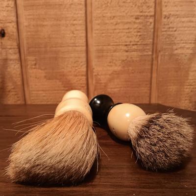 LOT 22: Antique Shaving Necessities & More: Black Diamond Straight Edge Razor, Shaving Brushes & Mug, Eye Wash Cup, Johnn Oster Hair...