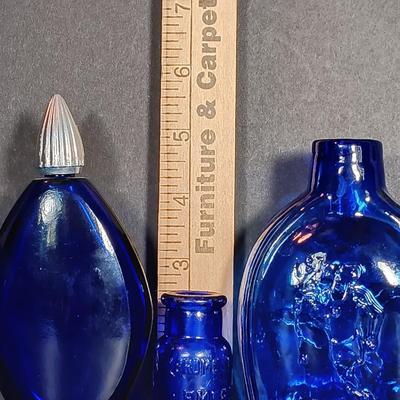 LOT 29: Vintage Cobalt Blue Glass Bottles