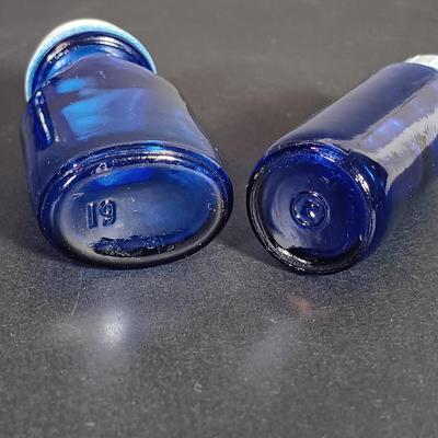 LOT 29: Vintage Cobalt Blue Glass Bottles