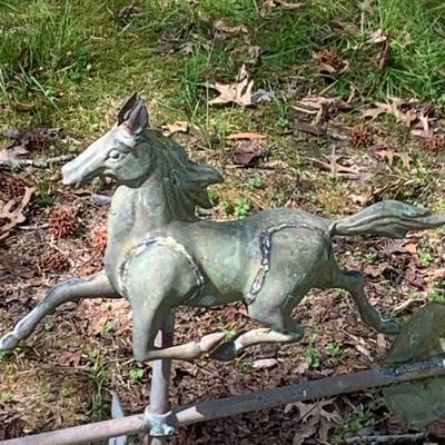 LOT:59: Lawn Decor - Small Horse Weathervane and Bucket Planters