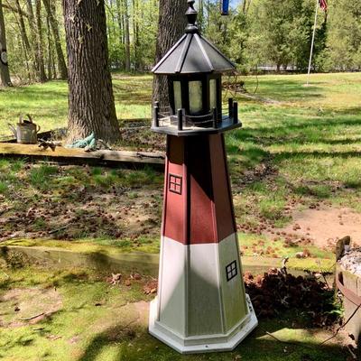 LOT 70: Large Wood Lighthouse Outdoor Light