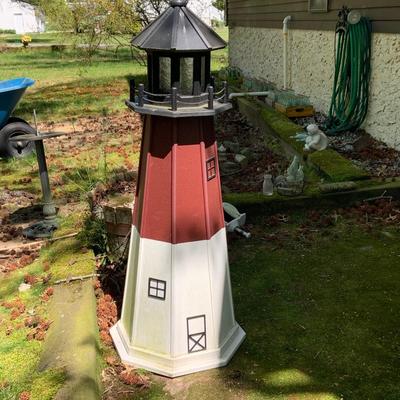 LOT 70: Large Wood Lighthouse Outdoor Light
