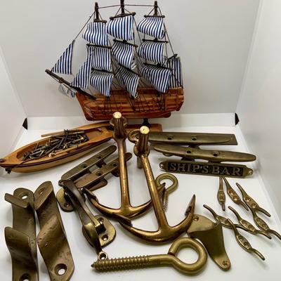LOT 80: Assortment of Nautical Brass Hardware for Including 