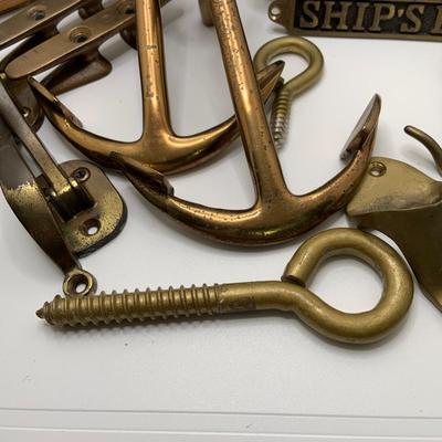 LOT 80: Assortment of Nautical Brass Hardware for Including 