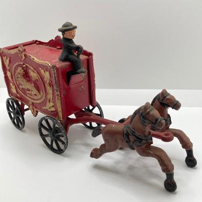 LOT 86: Cast Iron Horse Drawn Circus Wagon