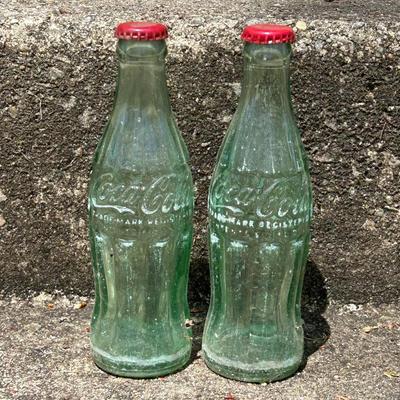 LOT 116G: Two Vintage Coca-Cola Wooden Crates Filled With Vintage Coca Cola Glass Bottles With Bottle Caps