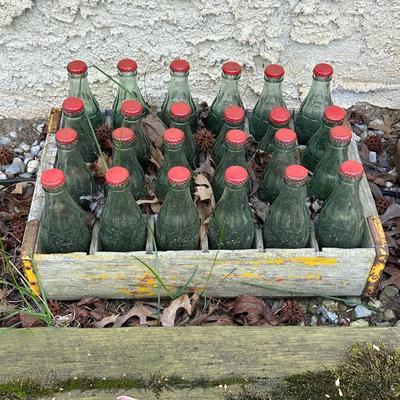 LOT 118OS: Two Wooden Vintage Coca-Cola Crates Filled With Glass Bottles With Bottle Caps