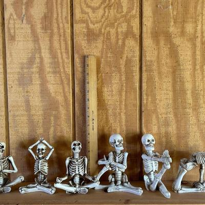 LOT 120G: Yoga Skeletons - Set Of 6 Yogi Skeletons