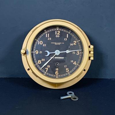 LOT 137: Vintage Chelsea Clock Co. US Government Mechanical Wall Clock 8