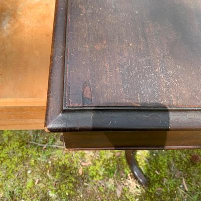 LOT 155: Vintage Wooden Standing Coatrack & Antique John Wanamaker Side Table