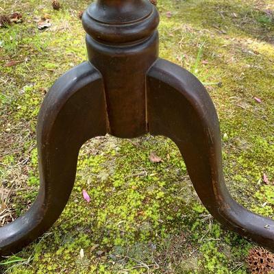 LOT 155: Vintage Wooden Standing Coatrack & Antique John Wanamaker Side Table