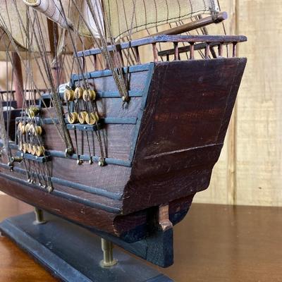 LOT 169: Two Vintage Wooden Model Ships / Sailboats - Gorch Fock and More