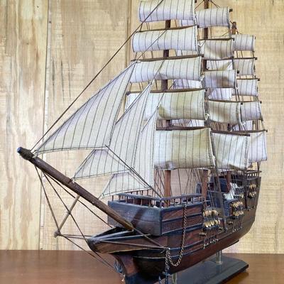 LOT 169: Two Vintage Wooden Model Ships / Sailboats - Gorch Fock and More