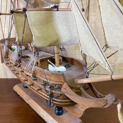 LOT 170: Vintage Wooden Model Sailboats / Ships - Mayflower and More
