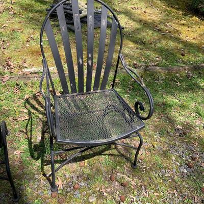 LOT 205: Set of 2 Wrought Iron Patio Chairs