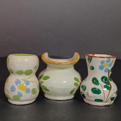 LOT 220: Amish Miniatures, Vintage Milk Bottle, Made in Italy Miniature Pottery Vessels