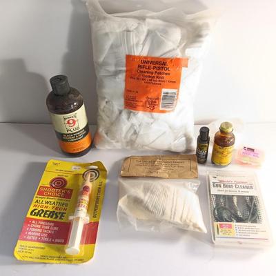 Firearm cleaning items - pads - grease- Hoppe's plus Lubricant and more