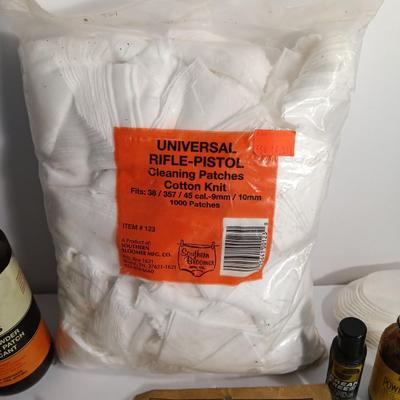 Firearm cleaning items - pads - grease- Hoppe's plus Lubricant and more