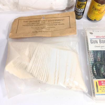 Firearm cleaning items - pads - grease- Hoppe's plus Lubricant and more