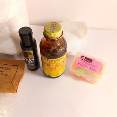 Firearm cleaning items - pads - grease- Hoppe's plus Lubricant and more