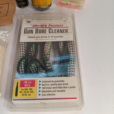 Firearm cleaning items - pads - grease- Hoppe's plus Lubricant and more