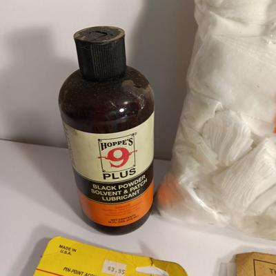 Firearm cleaning items - pads - grease- Hoppe's plus Lubricant and more