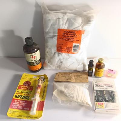 Firearm cleaning items - pads - grease- Hoppe's plus Lubricant and more