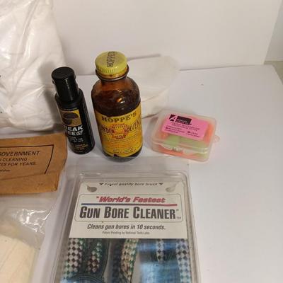 Firearm cleaning items - pads - grease- Hoppe's plus Lubricant and more