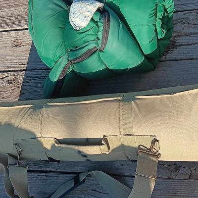 Dupont Dacron Hollofil808 sleeping bag with Dillon Precision bedroll cushion