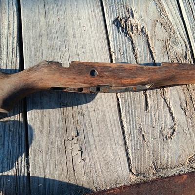 Wooden Rifle stock with strap