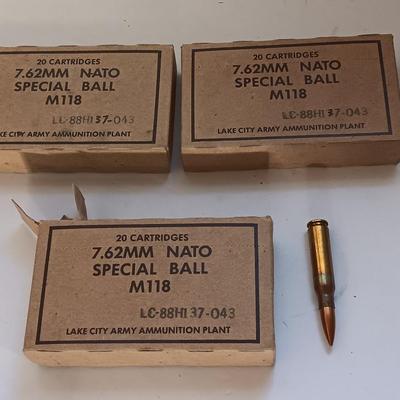 7.62 Special ball M118 Ammunition 60 total rounds