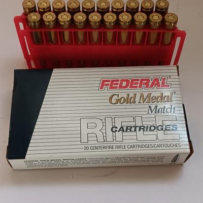 Federal Gold medal match Rifle cartridges 308 Winchester 168 Grain Ammunition
