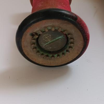 Two large brass firehose tips Fireman nozzles