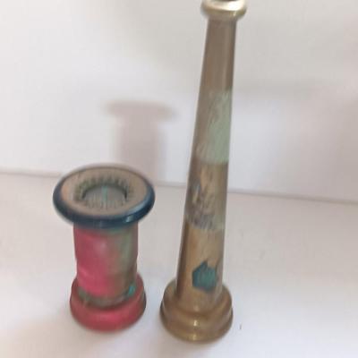 Two large brass firehose tips Fireman nozzles