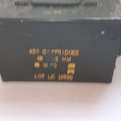 Military Ammunition chest - empty Ammunition metal can- stenciled on front.