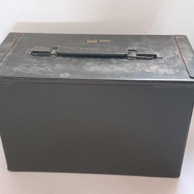 Military Ammunition chest - empty Ammunition metal can- stenciled on front.