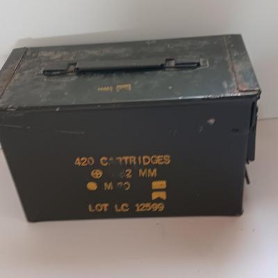 Military Ammunition chest - empty Ammunition metal can- stenciled on front.