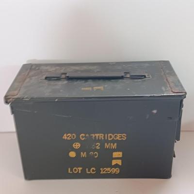 Military Ammunition chest - empty Ammunition metal can- stenciled on front.