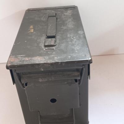 Military Ammunition chest - empty Ammunition metal can- stenciled on front.