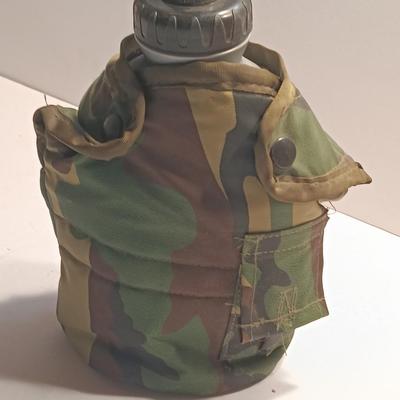 Large assortment of Military canvas bags and canteen with shoulder straps