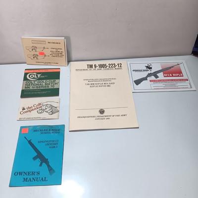 Firearm books and Manuals - Colt M1A Rifle - 7.62 Rifle M14 and bipod M2 and more.