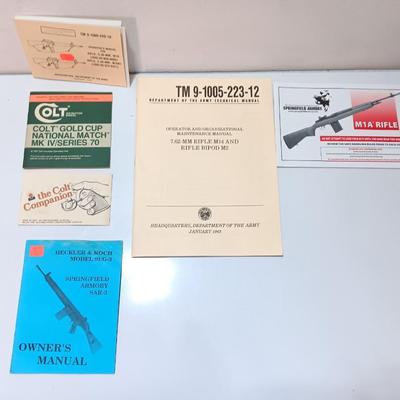Firearm books and Manuals - Colt M1A Rifle - 7.62 Rifle M14 and bipod M2 and more.